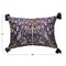 Hello Honey Woodland Print Tassel Cotton Velvet Lumbar Pillow, Multicolor Finish